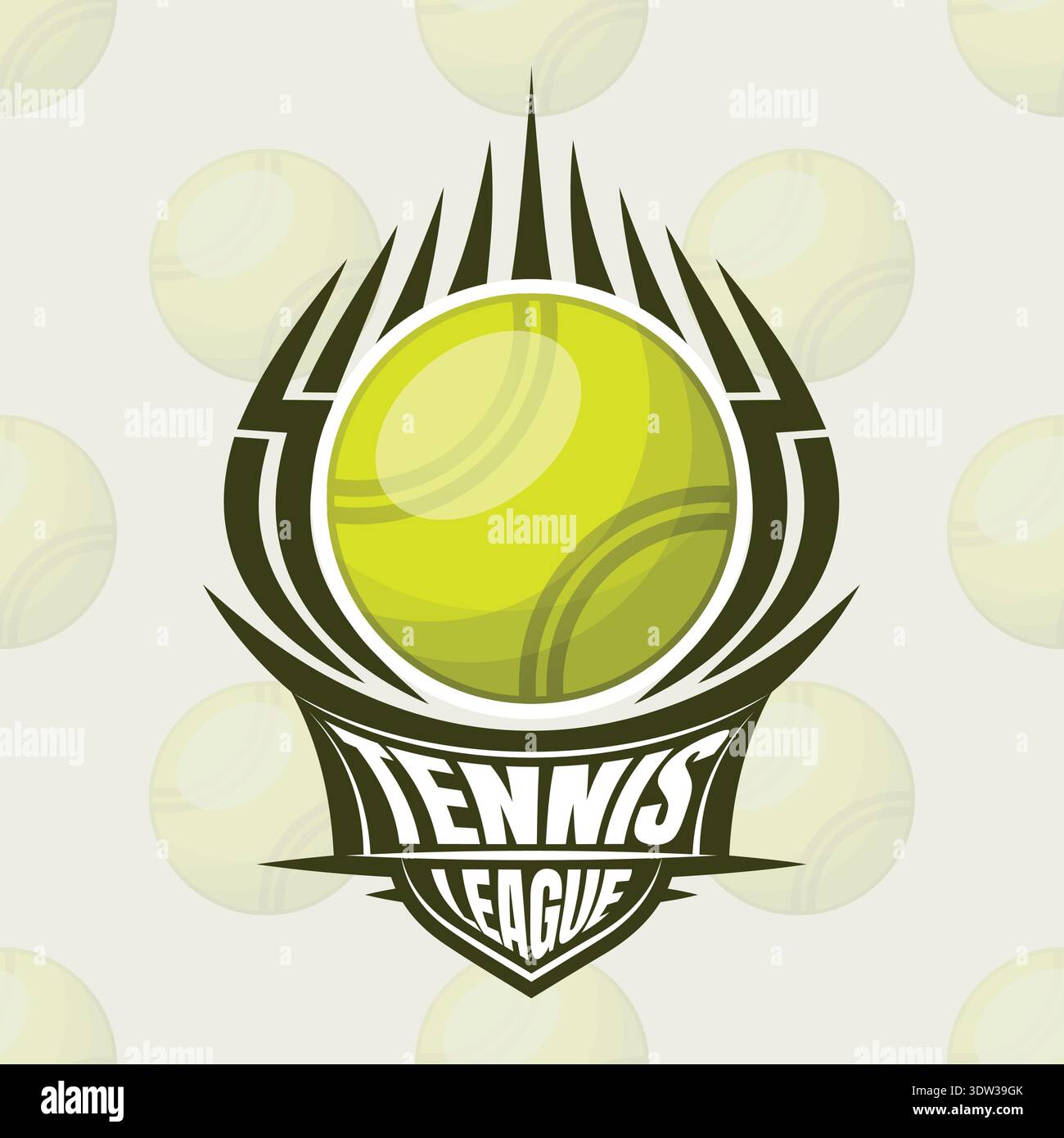 Tennis ball label design Stock Vector