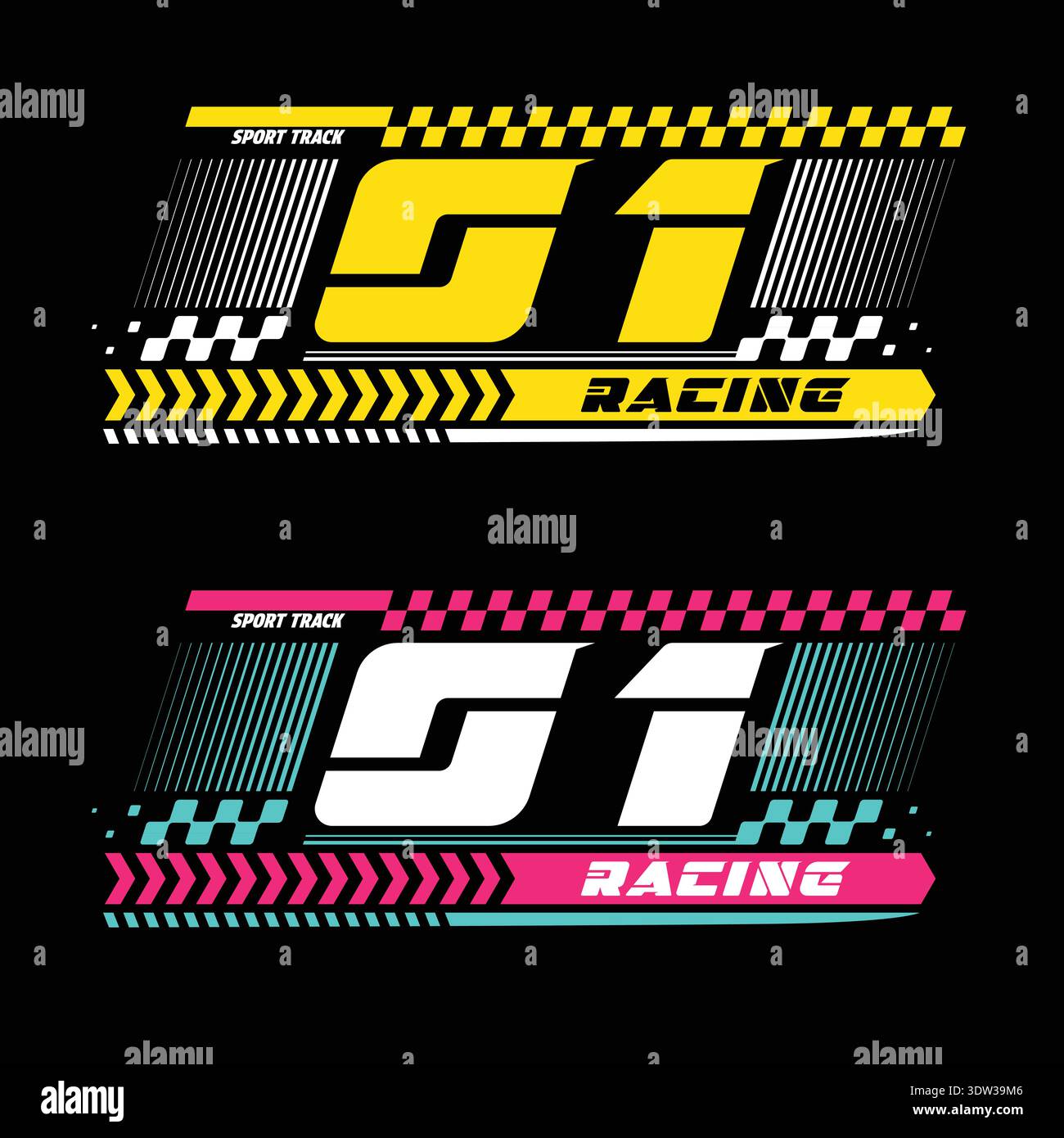 01 racing decal colours Stock Vector