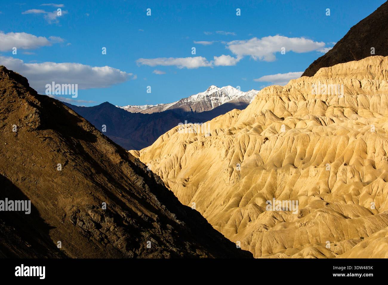 Zaskar Rangesaa A breathtaking view of the rugged terrain and snow-capped peaks of the ...