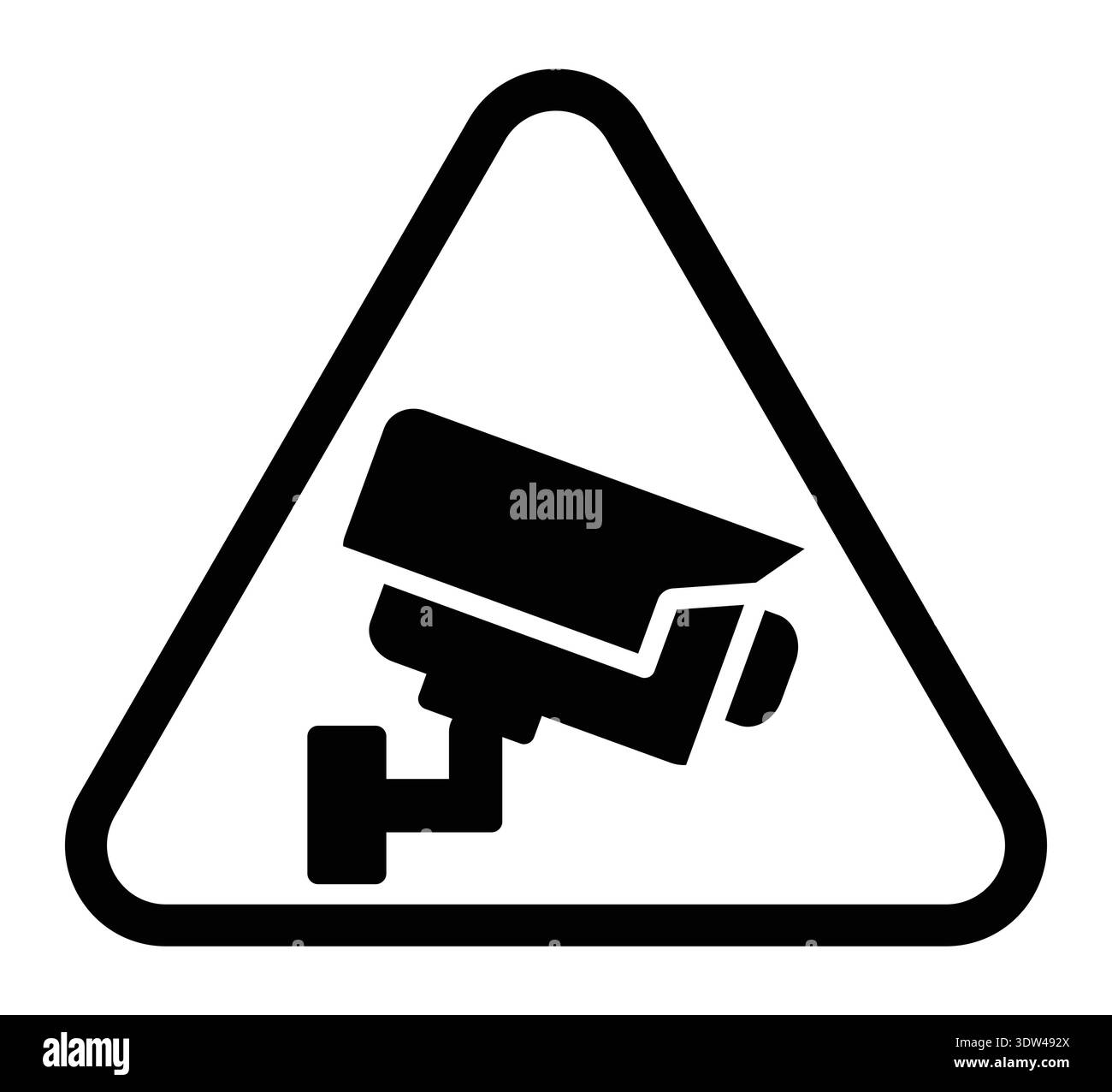 A clear warning sign featuring a security camera symbol, used to ...
