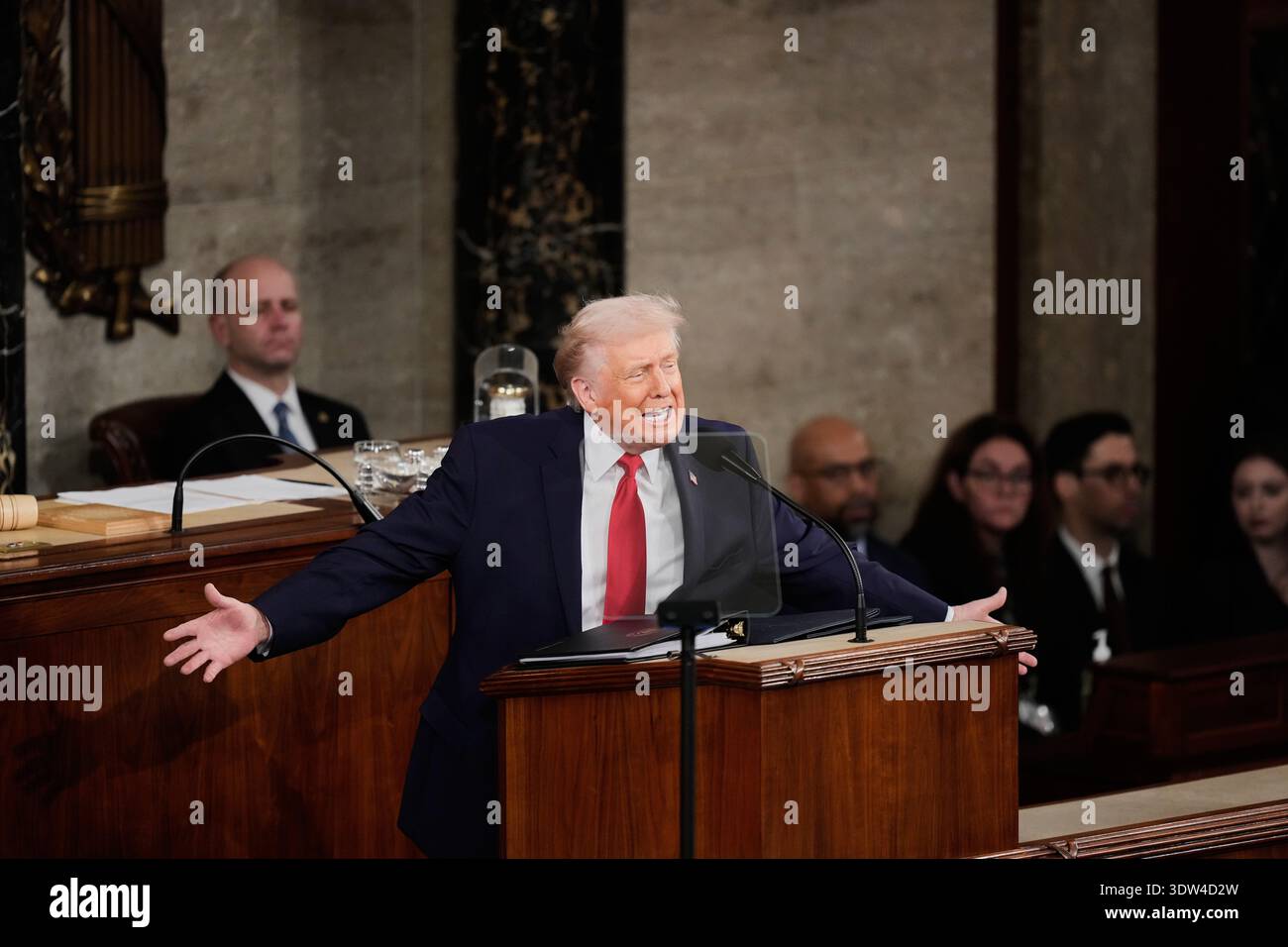 President Donald Trump delivers his State of the Union address to a ...