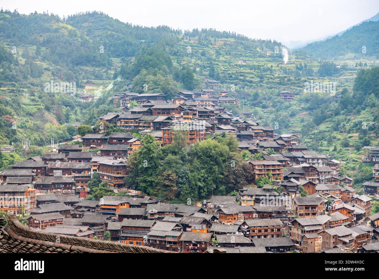 Traditional Houses And Terraces In Xijiang Qianhu Miao Village Guizhou traditional-houses-and-terraces-in-xijiang-qianhu-miao-village-guizhou