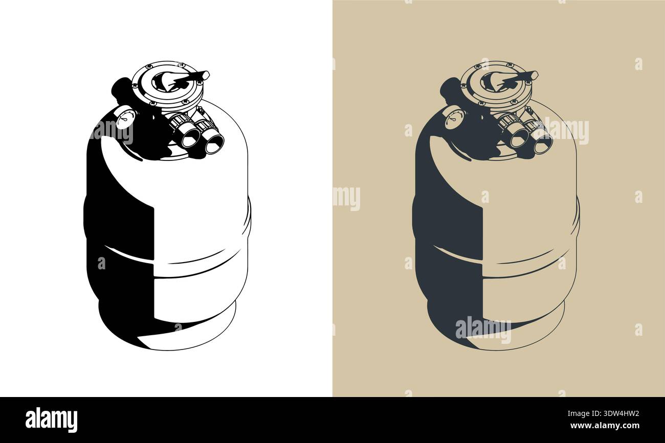 Sand filters for pools stylized vector illustrations Stock Vector