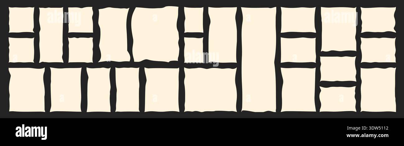 White restangle frames with place for text on black background. Stock Vector