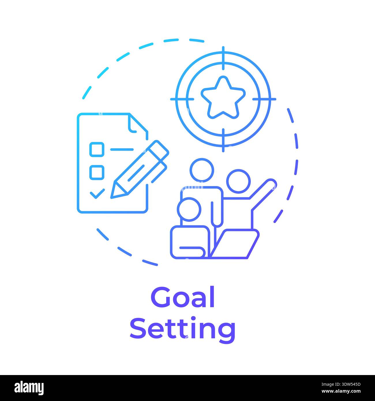 Goal setting blue gradient concept icon Stock Vector
