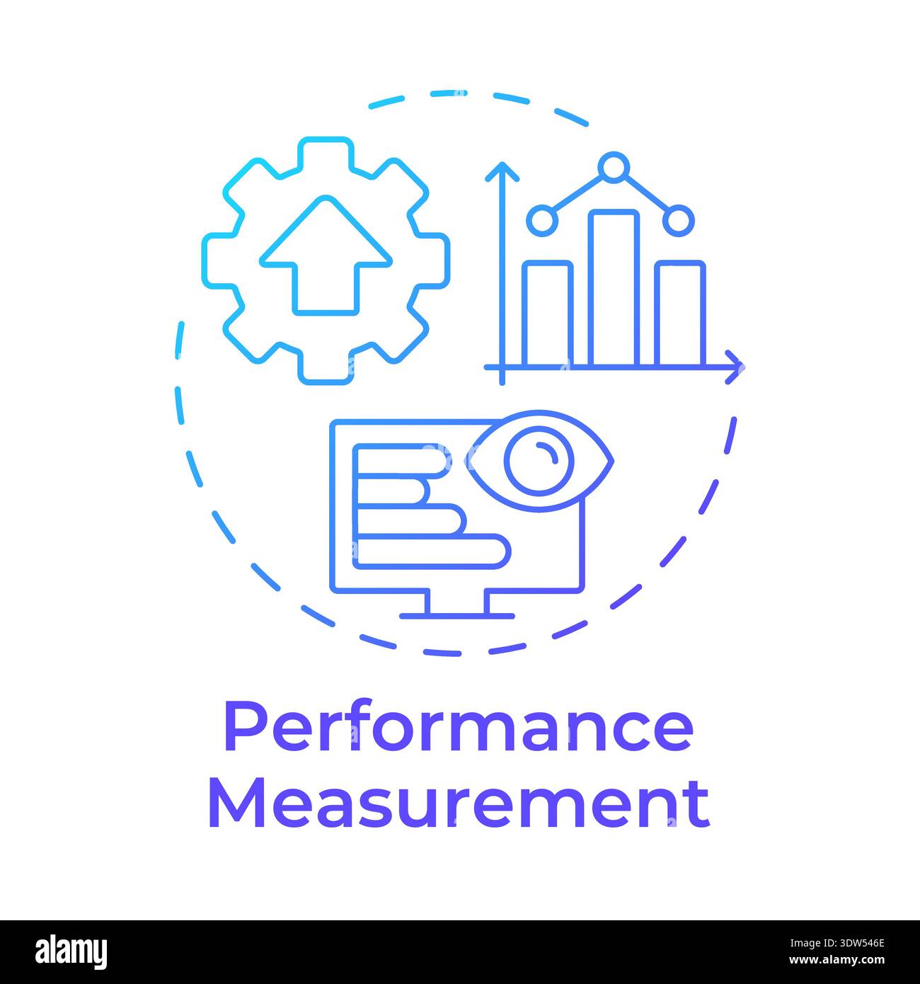 Performance measurement blue gradient concept icon Stock Vector