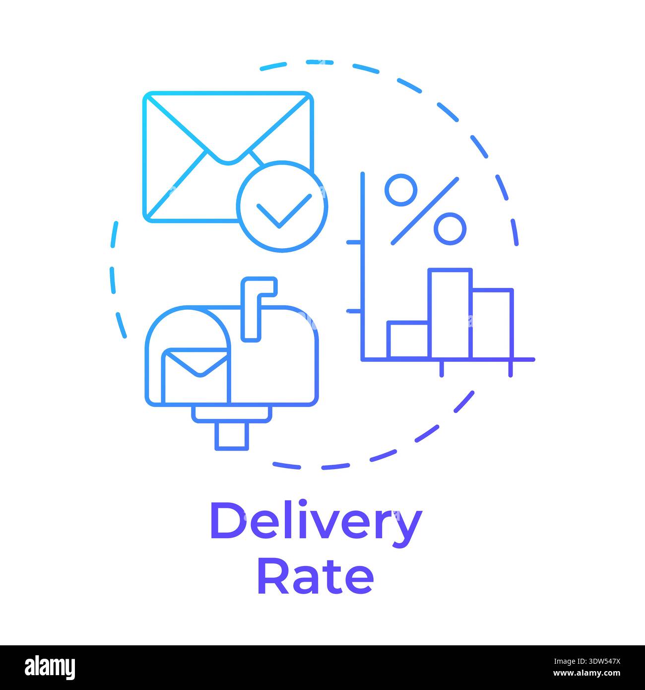 Delivery rate blue gradient concept icon Stock Vector