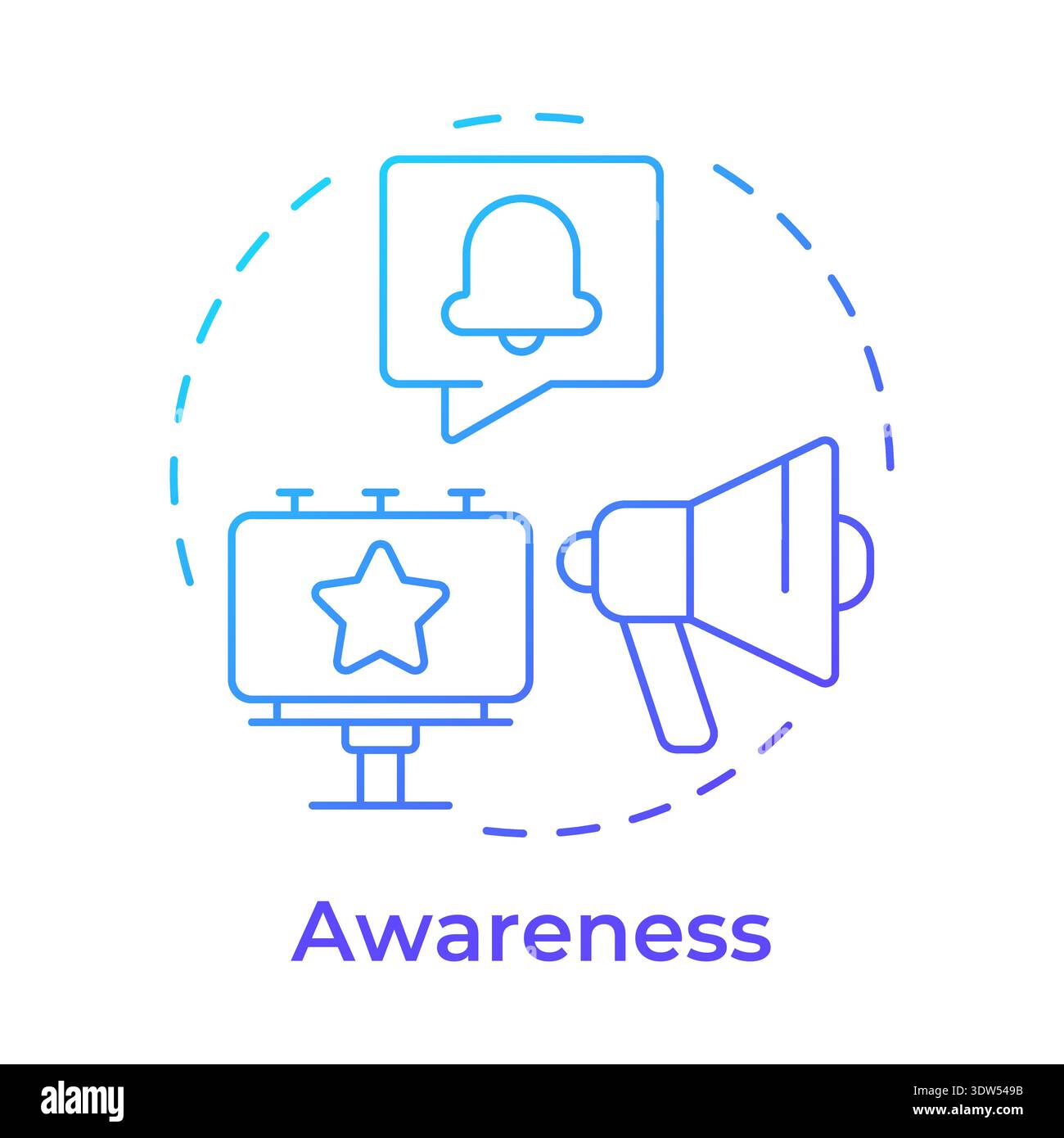 Awareness blue gradient concept icon Stock Vector