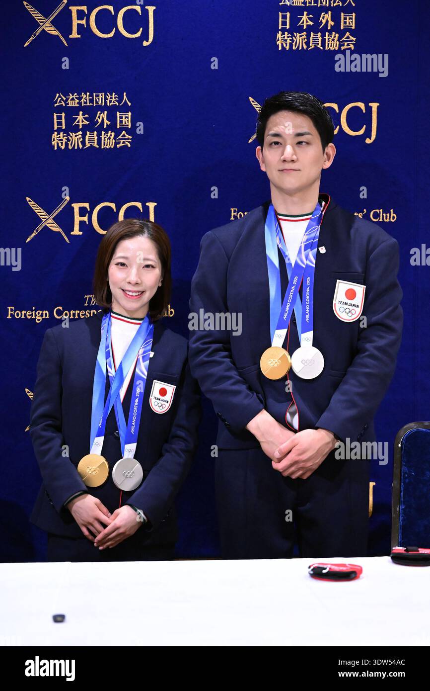 Tokyo, Japan. 25th Feb, 2026. (L-R) Riku Miura, Ryuichi Kihara