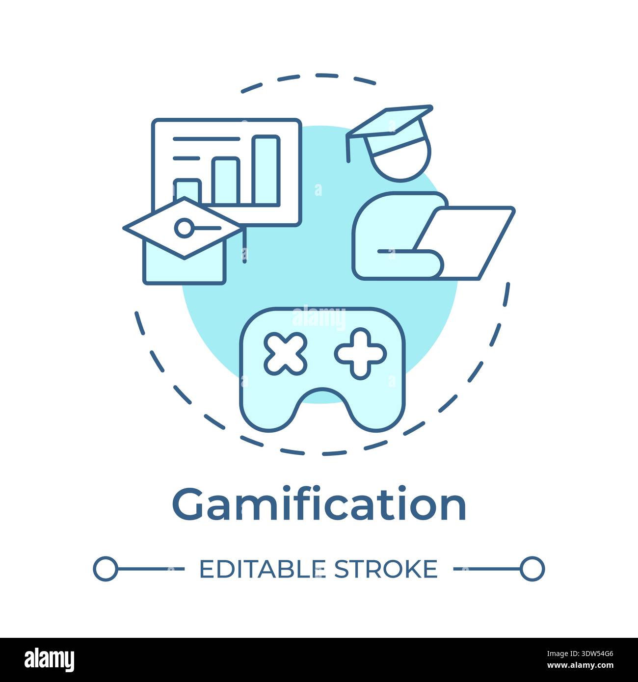 Gamification soft blue concept icon Stock Vector