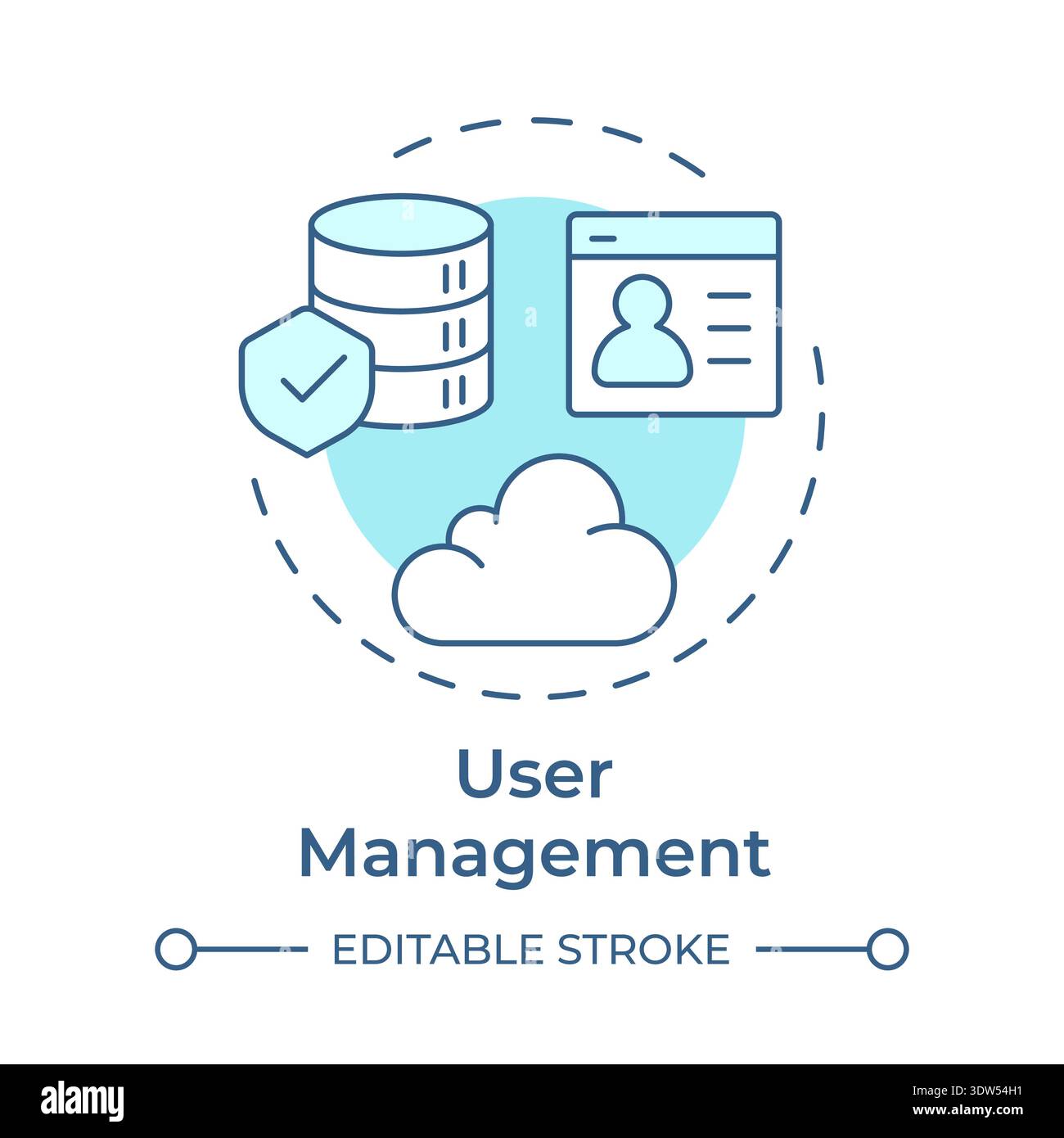 User management soft blue concept icon Stock Vector