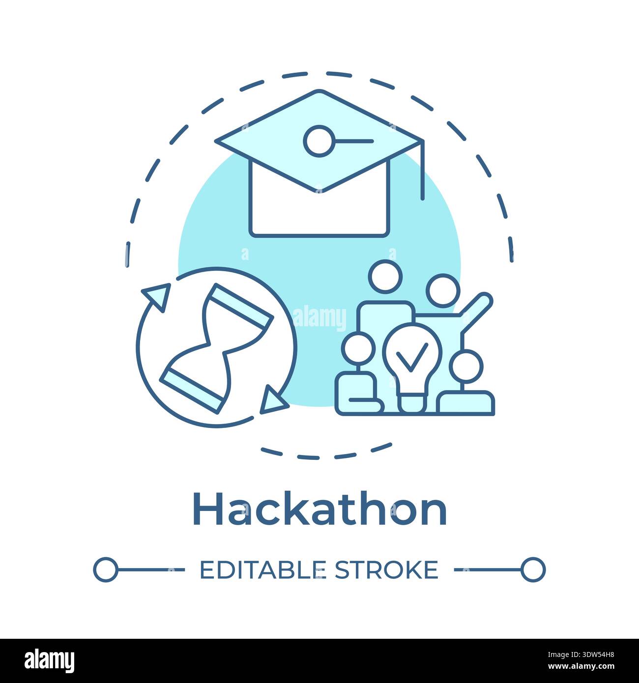 Hackathon soft blue concept icon Stock Vector