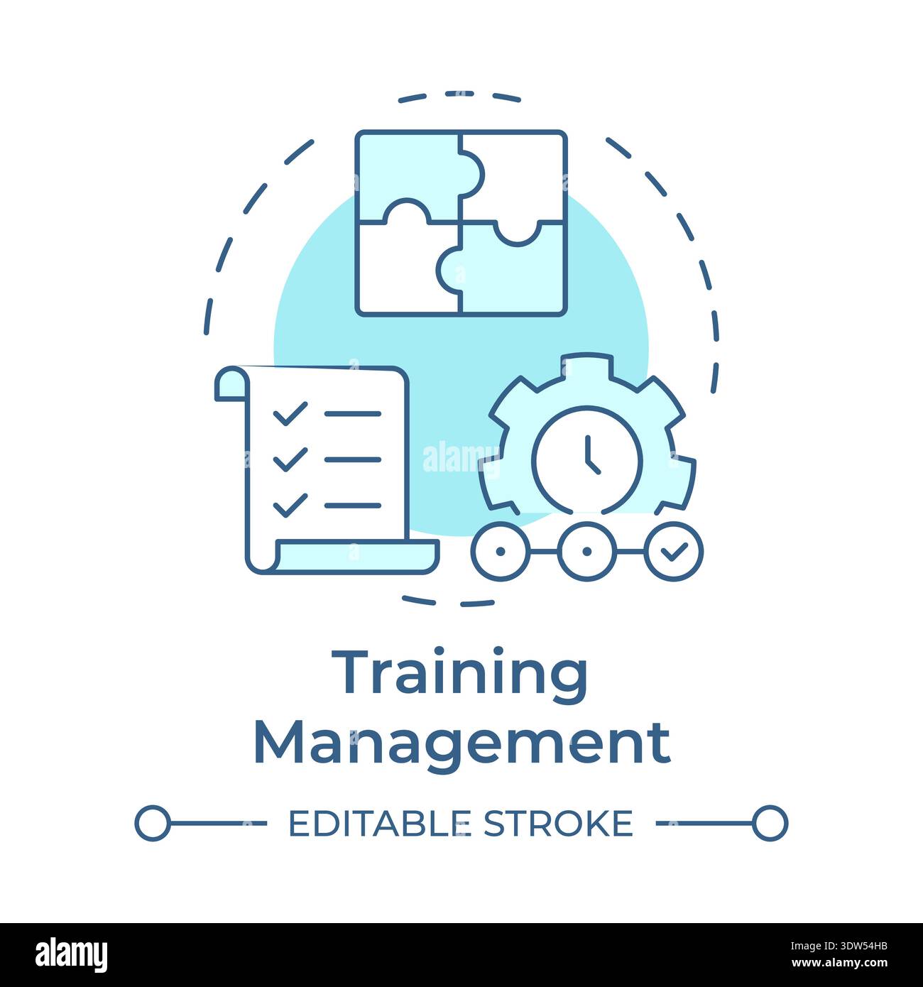 Training management soft blue concept icon Stock Vector