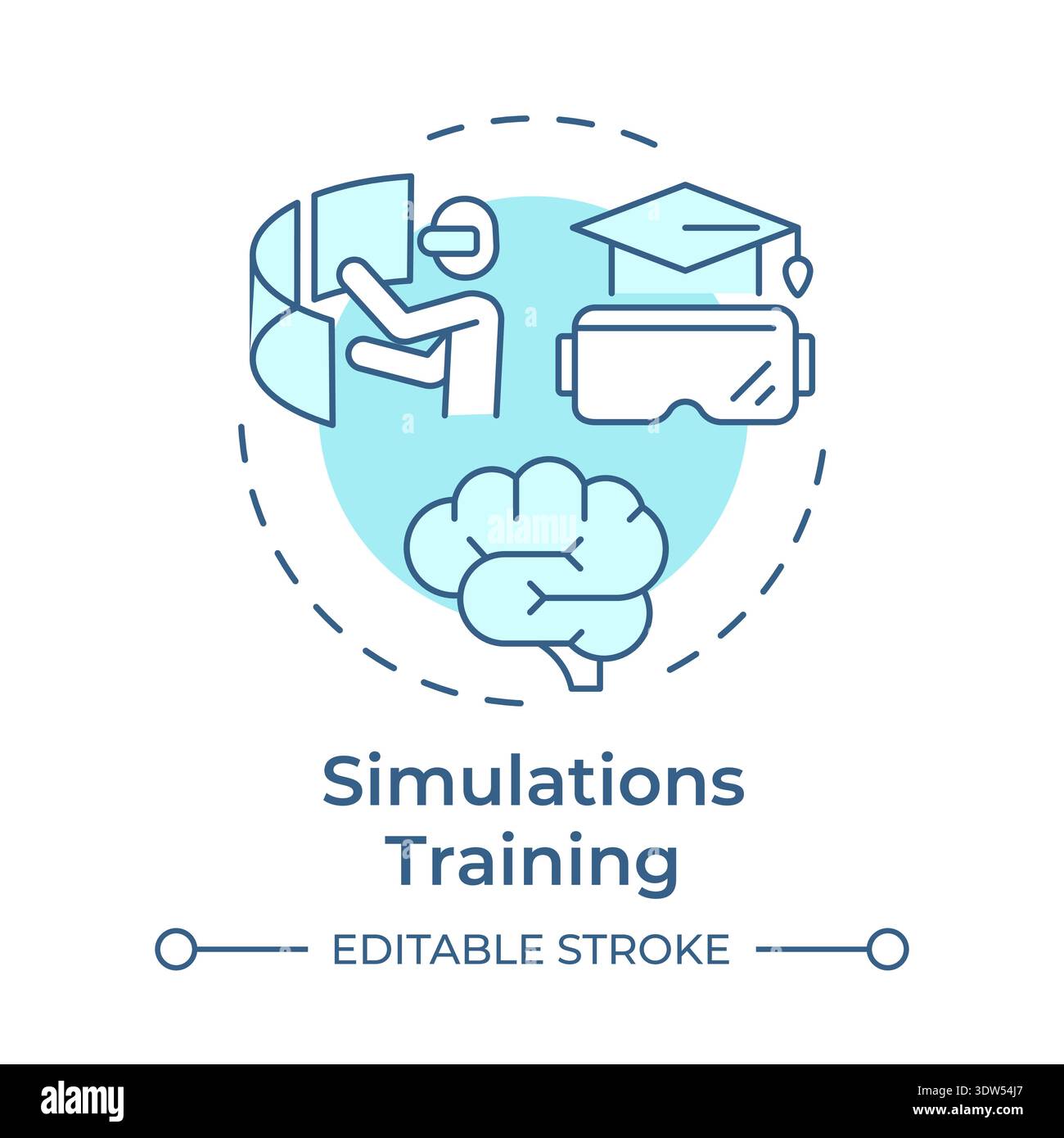 Simulations training soft blue concept icon Stock Vector