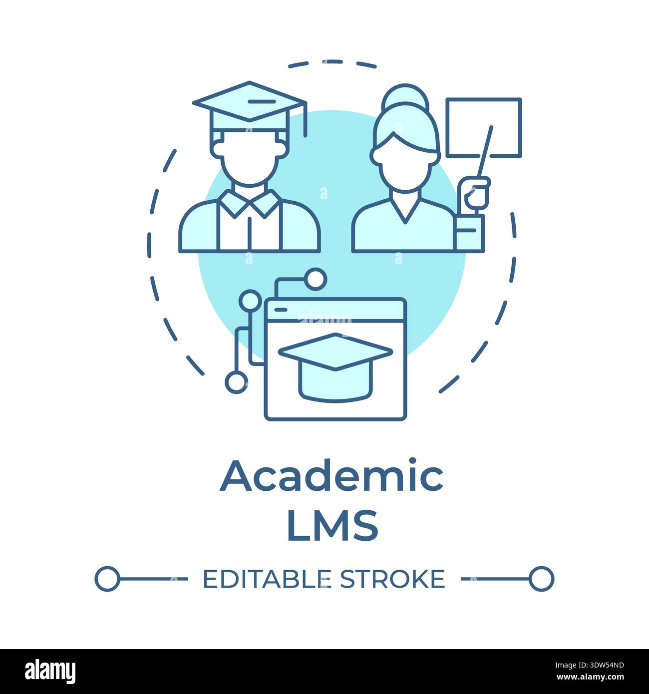 Academic lms soft blue concept icon Stock Vector
