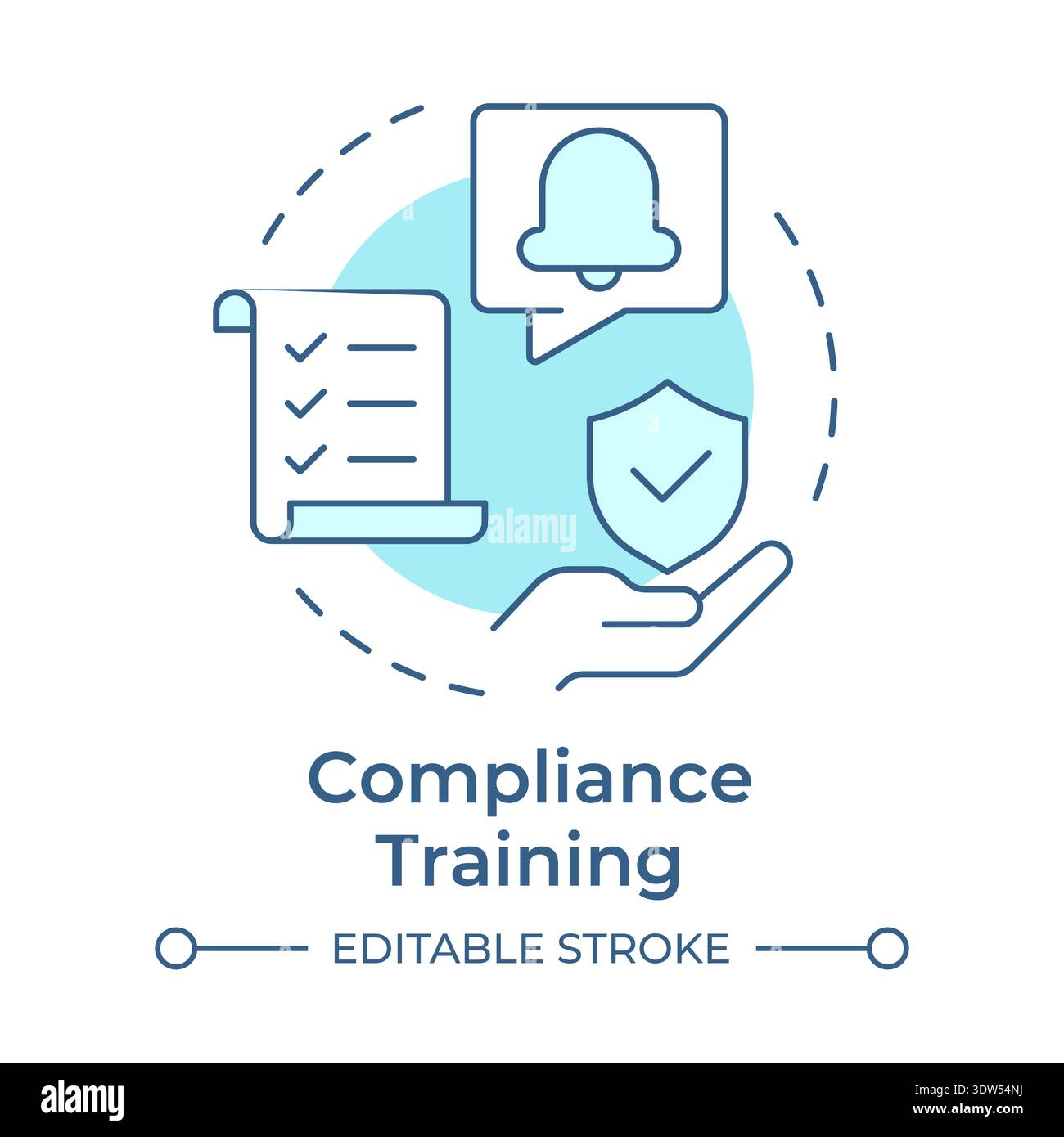 Compliance training soft blue concept icon Stock Vector