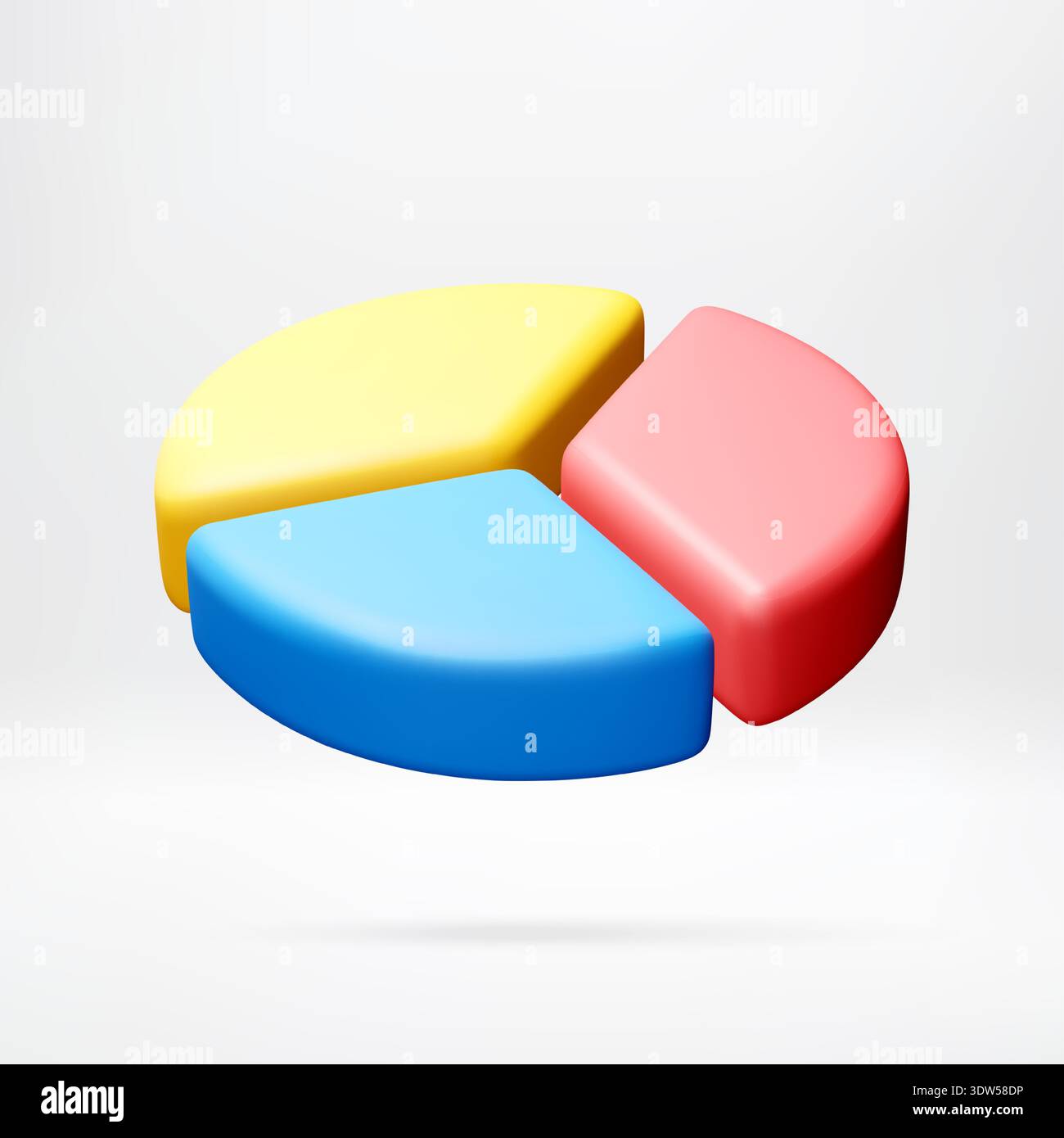 Colorful 3d pie chart illustration showing data Stock Vector