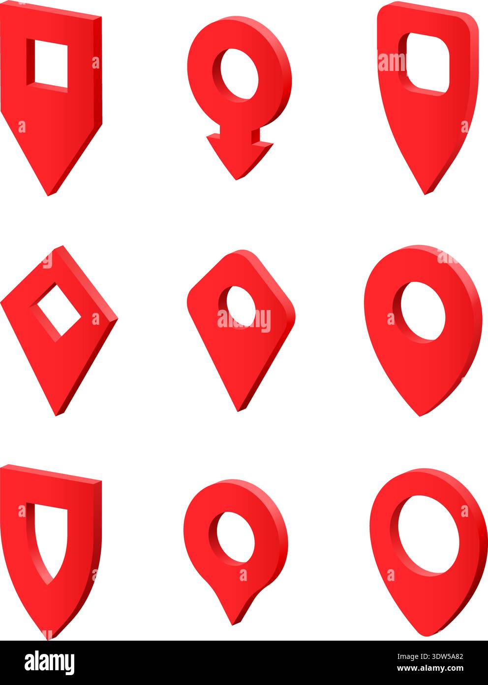 Map Pointer Location Icon Set Stock Vector