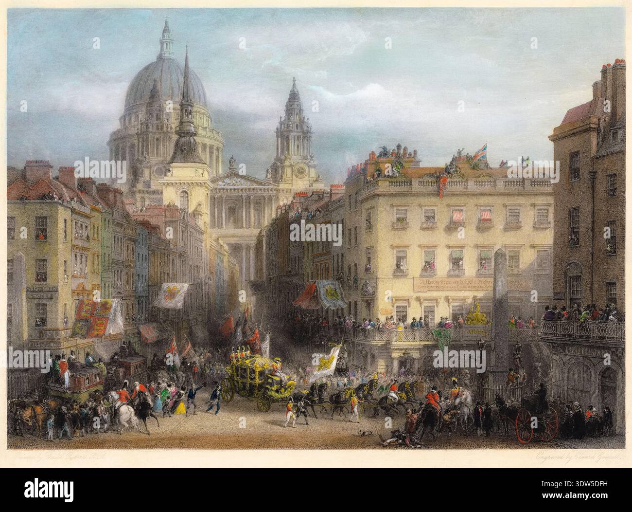 Old and New London Ⅰ-Ⅲ (名著普及会) Vintage illustration 1800s saint pauls cathedral hi-res stock
