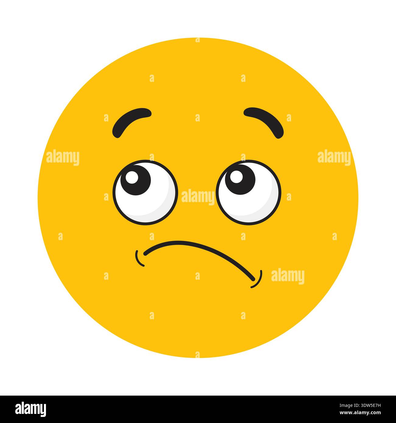 Confused emoji face with rolling eyes and curved mouth, expressive ...