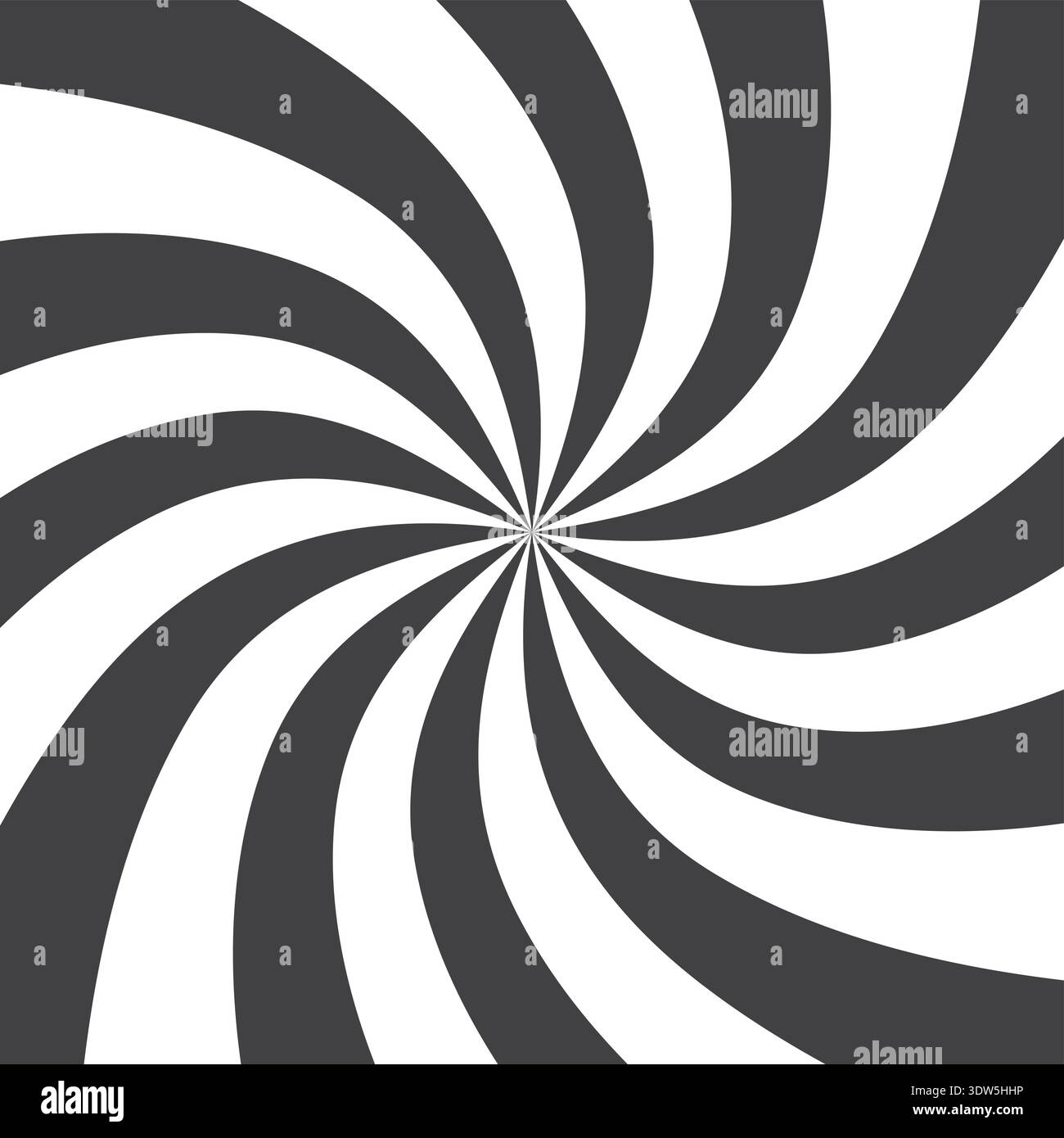 Twisted psychedelic swirl. Hypnotic effect radial spiral Stock Vector