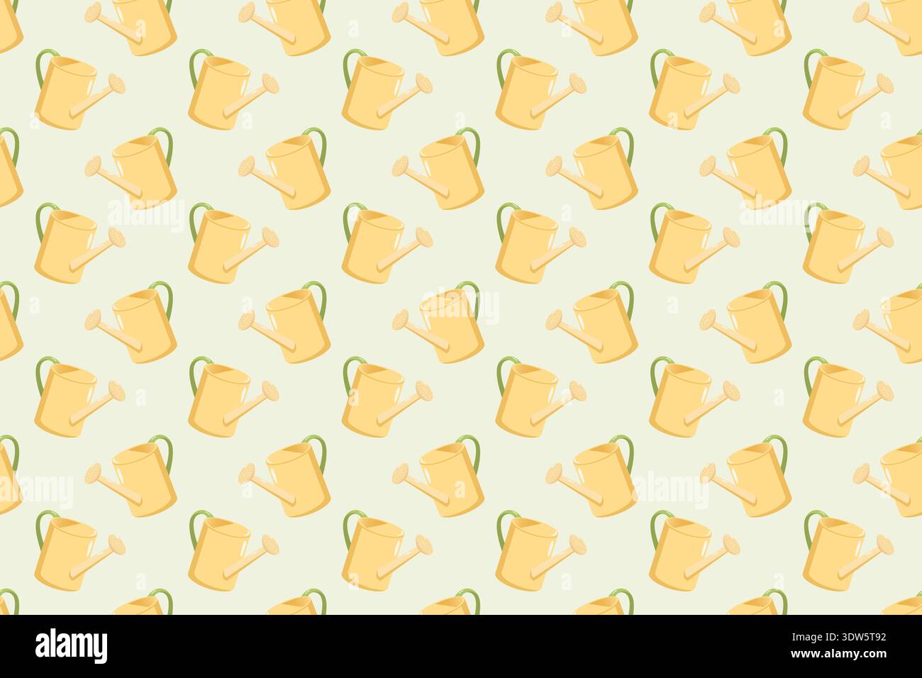 Watering Can Pattern Seamless Design Stock Vector