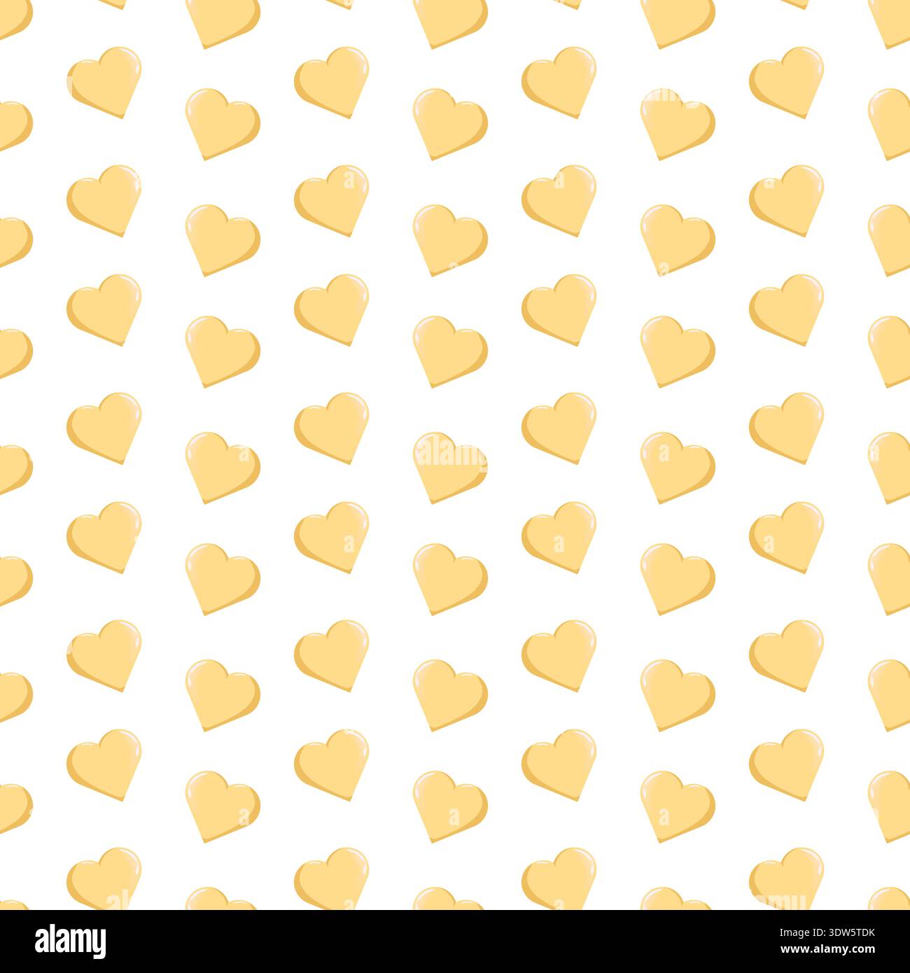 Yellow Heart Pattern Seamless Design Stock Vector