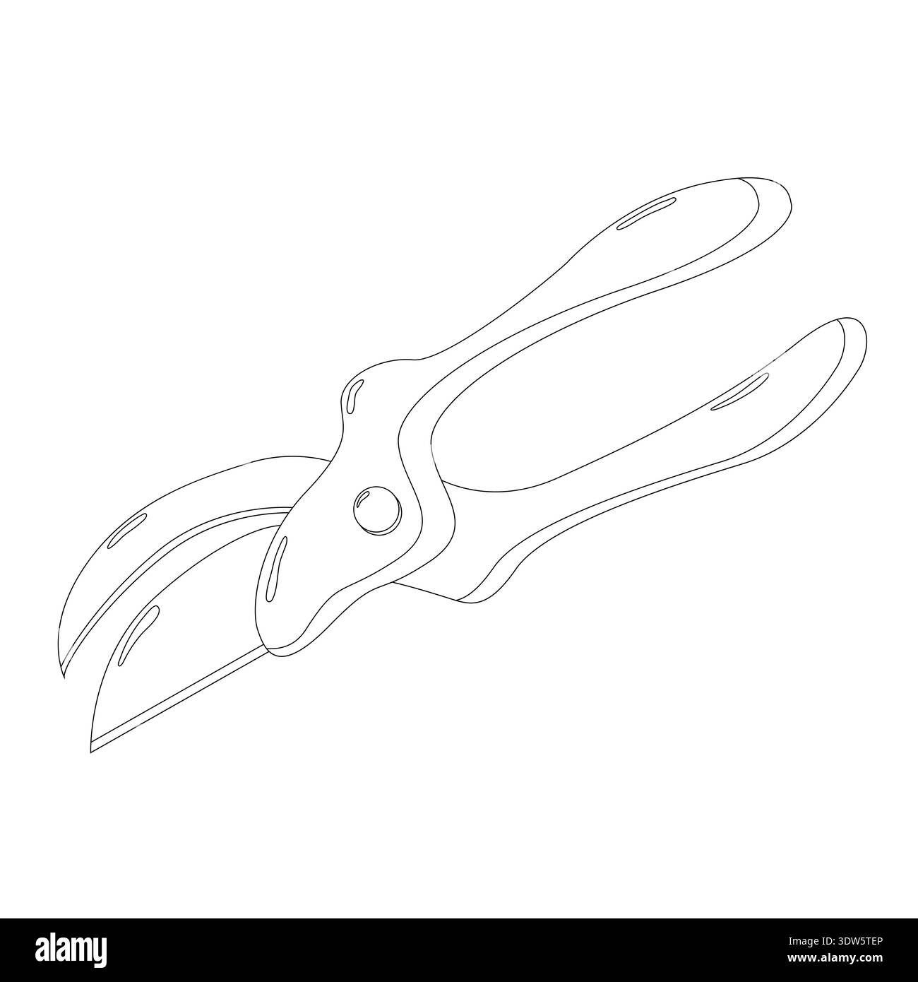 Pruning Shears Line Art Illustration Stock Vector