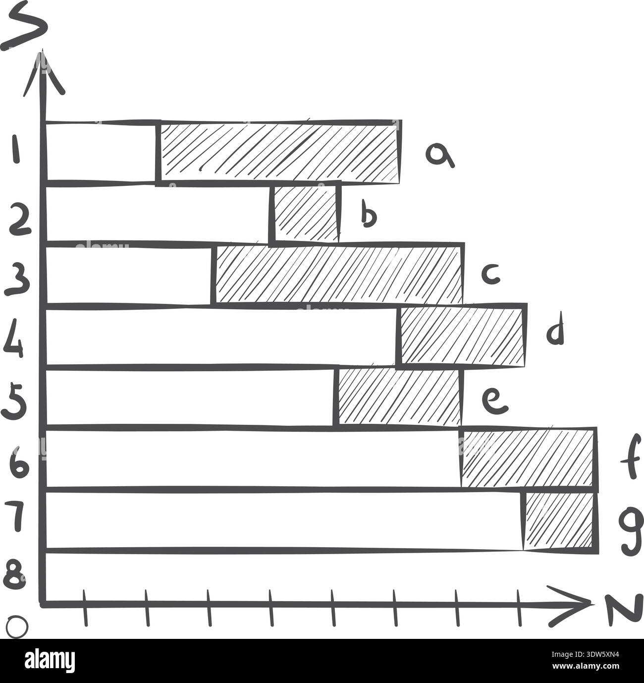 Bar chart hand drawn icon. Graph sketch Stock Vector