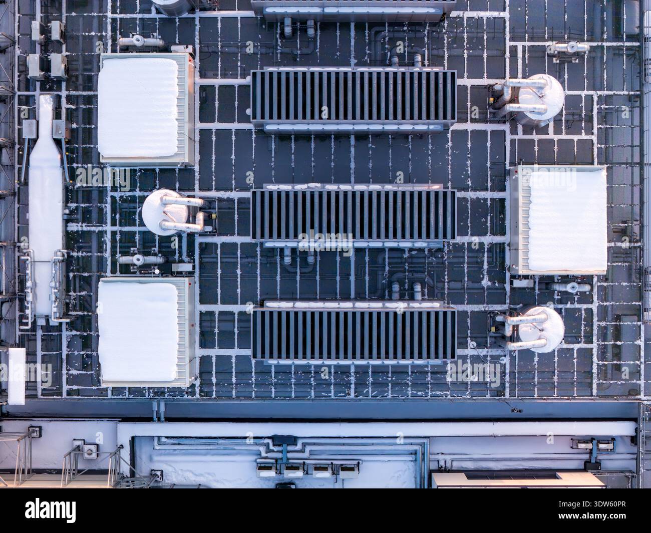 Data Center Rooftop Rooftop of a modern data center with various hvac and cooling units ...