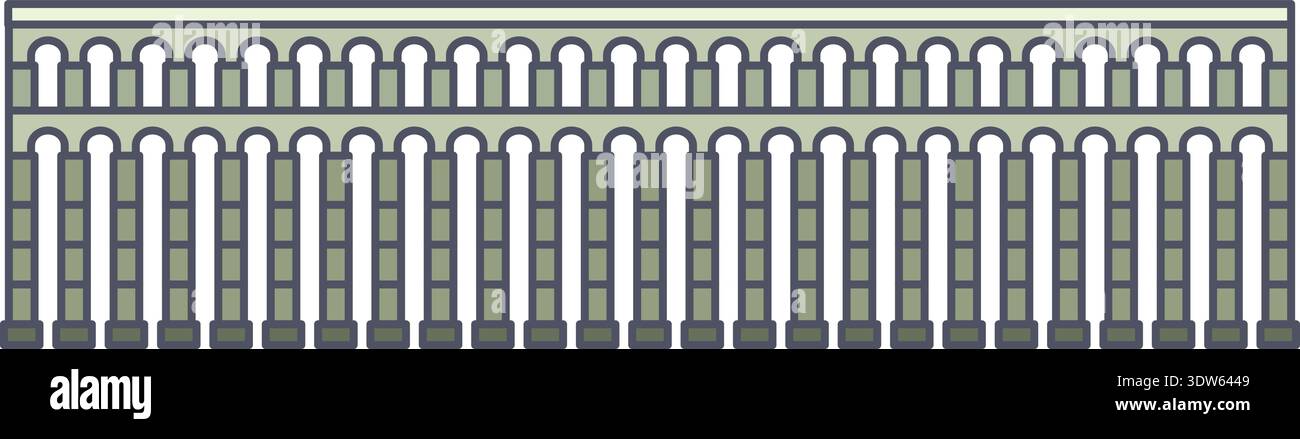 Ancient roman architecture line icon. Tourist landmark Stock Vector