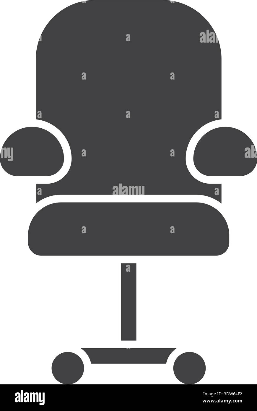 Office chair black icon. Work simple symbol Stock Vector