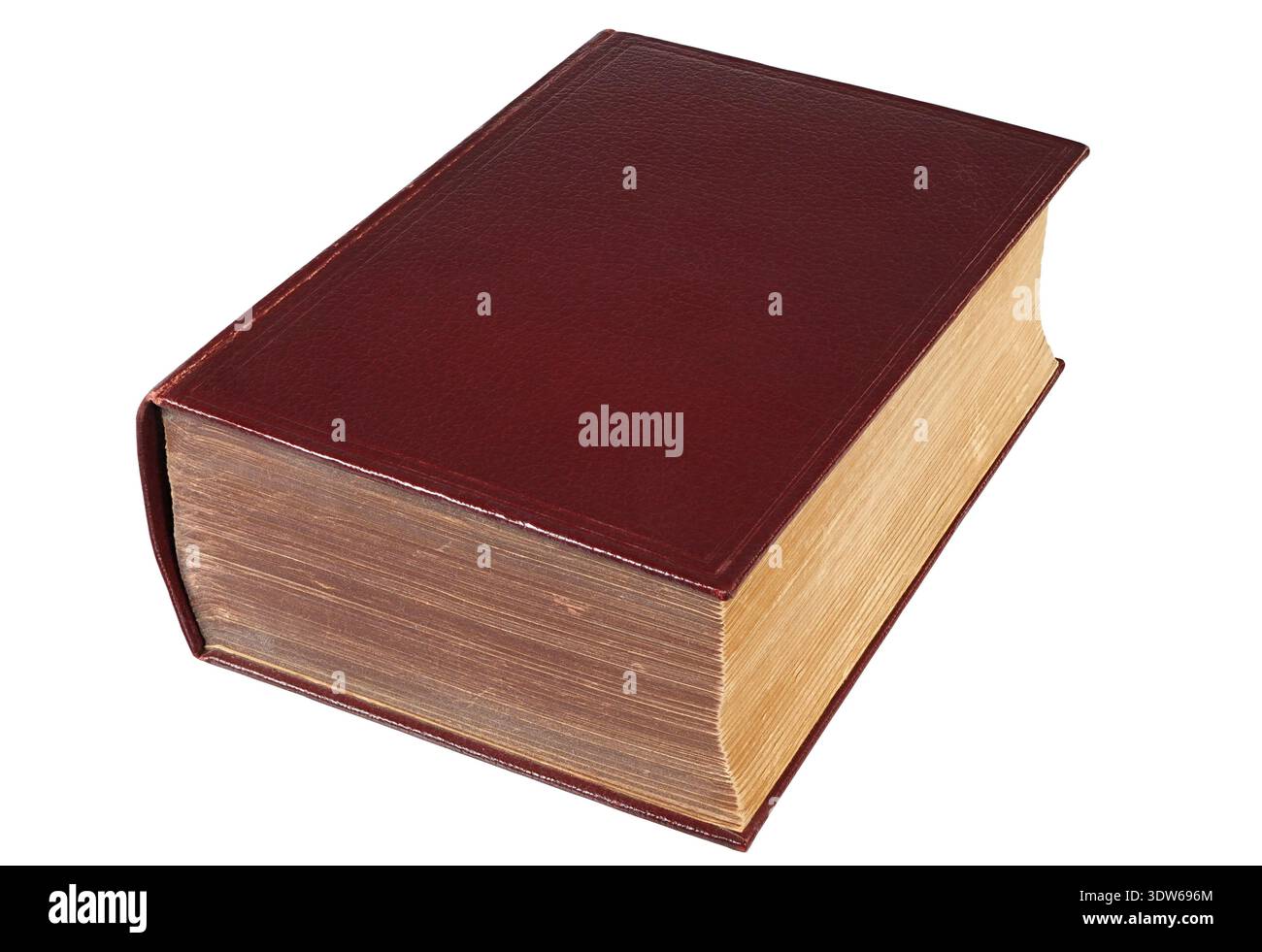 Old thick book isolated on white background Stock Photo