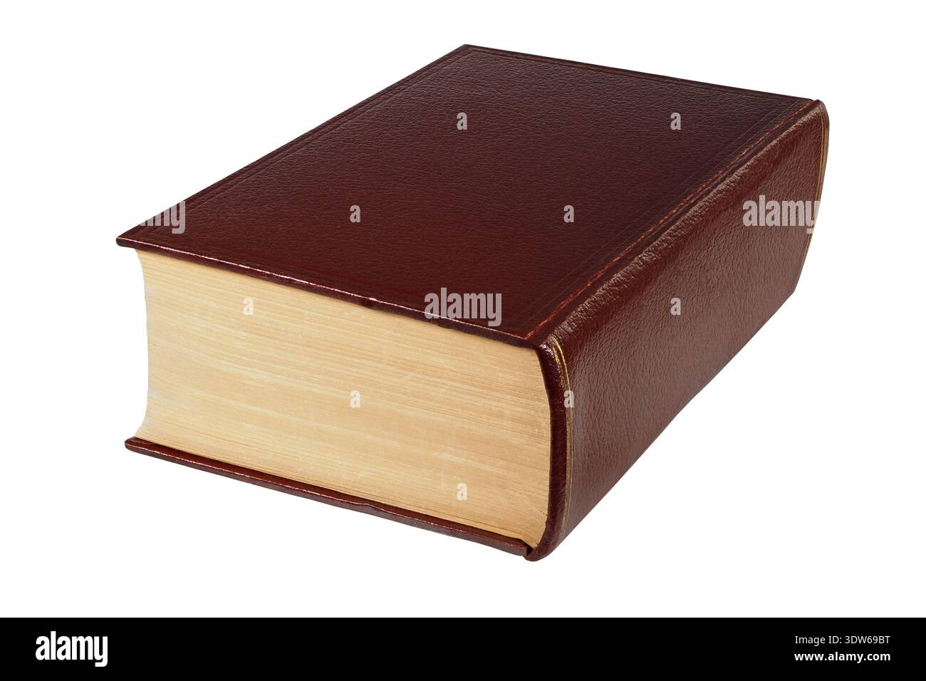 Old thick book isolated on white background Stock Photo