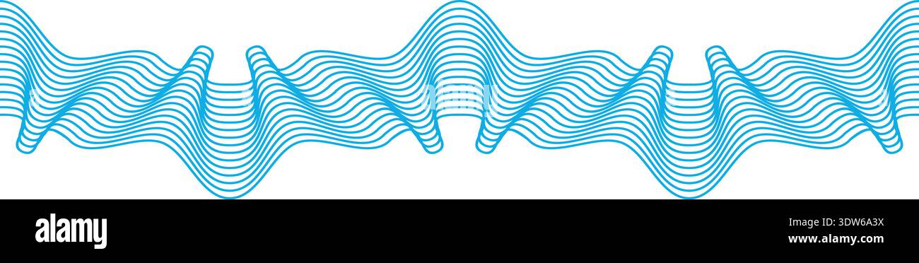 Blue line waveform. Signal amplitude electronic form Stock Vector