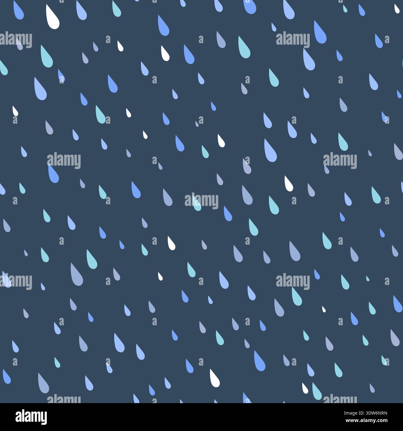 Rain drops pattern. Falling water in air seamless background Stock Vector