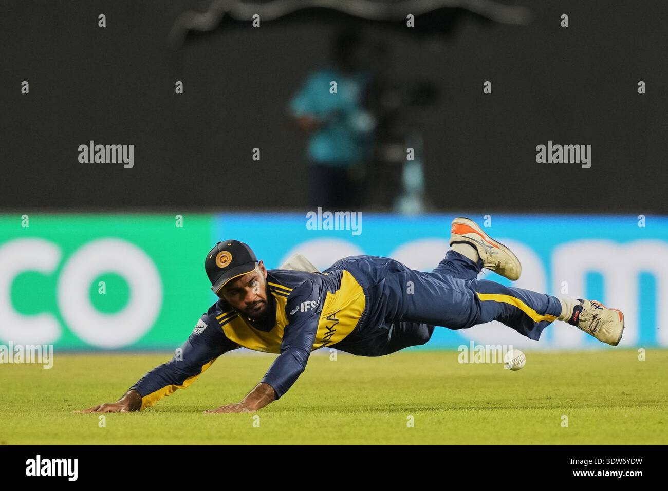 Sri Lanka's Pavan Rathnayake fields the ball during the T20 World Cup ...