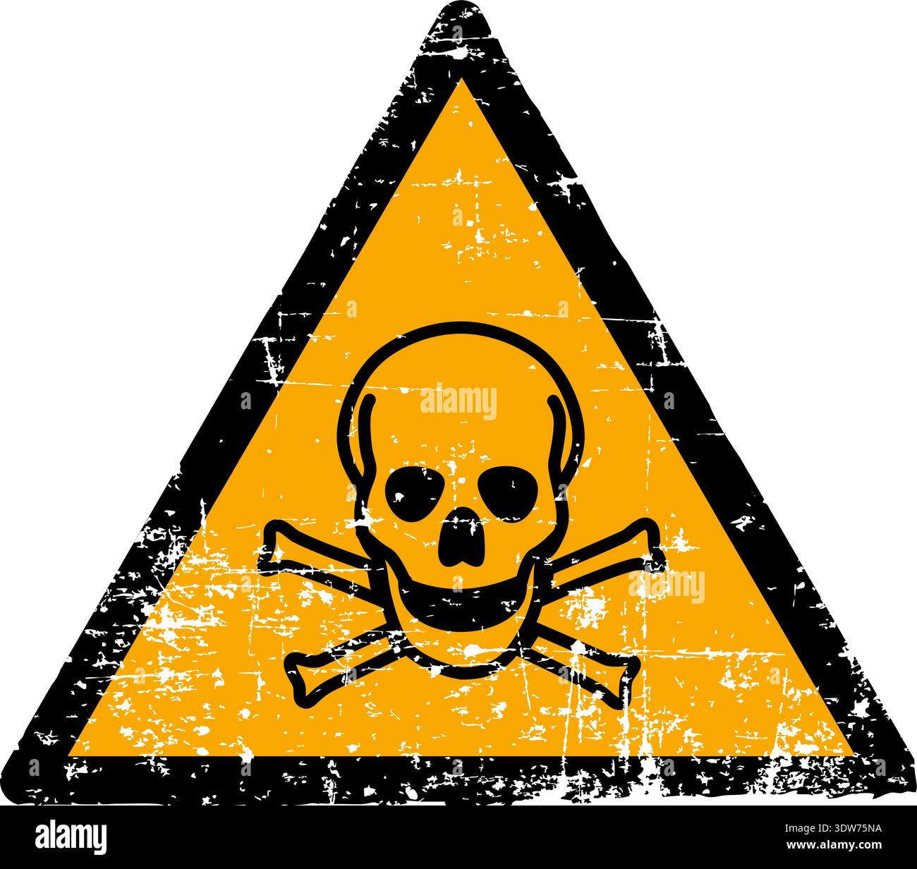 Toic Triangle Vector illustration of a toxic material hazard sign with a grunge ...