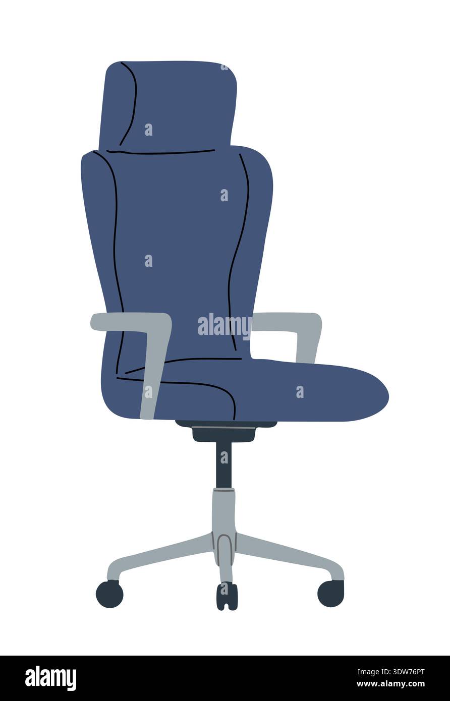 Modern blue office chair with high back Stock Vector