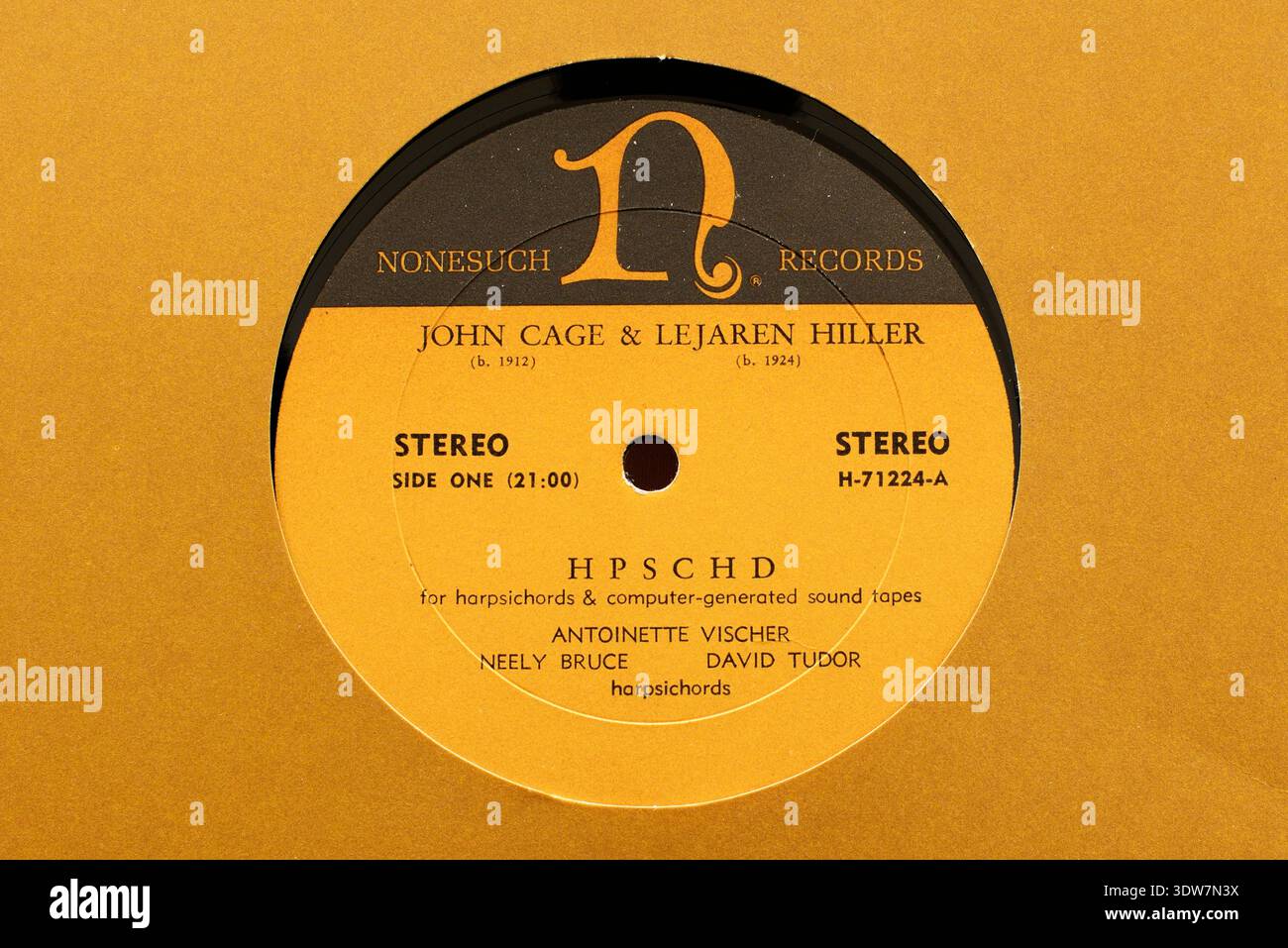 Vintage Record Label. John Cage & Lejaren Hiller, HPSCHD (1967 