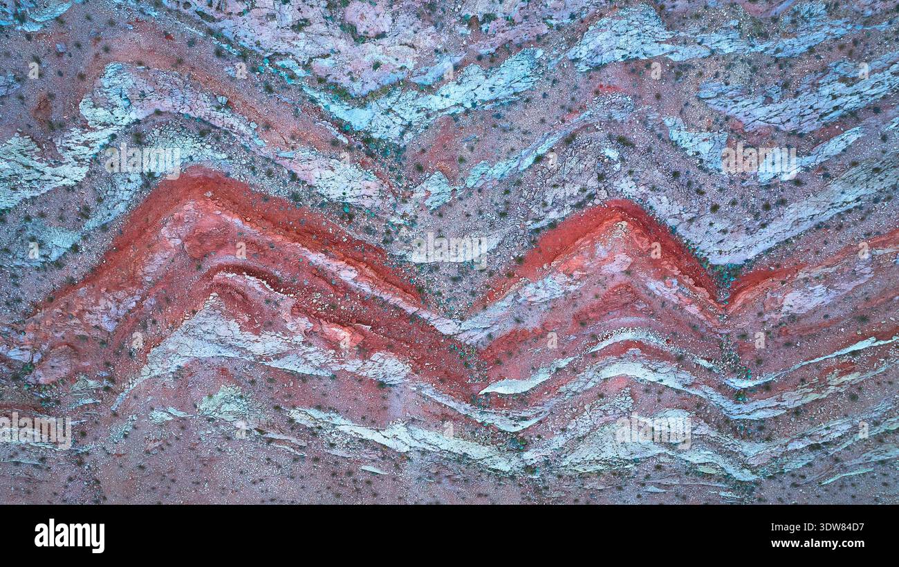 Aerial Colorful Sedimentary Rock Layers and Desert Patterns Lava Butte ...
