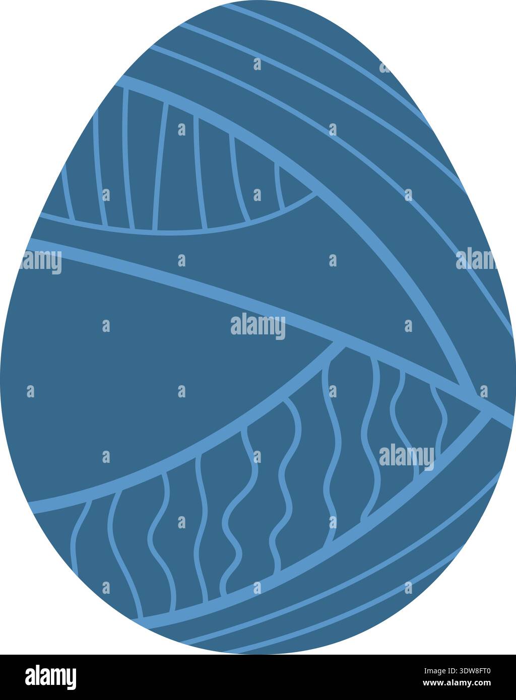 Blue patterned egg color icon. Easter symbol Stock Vector