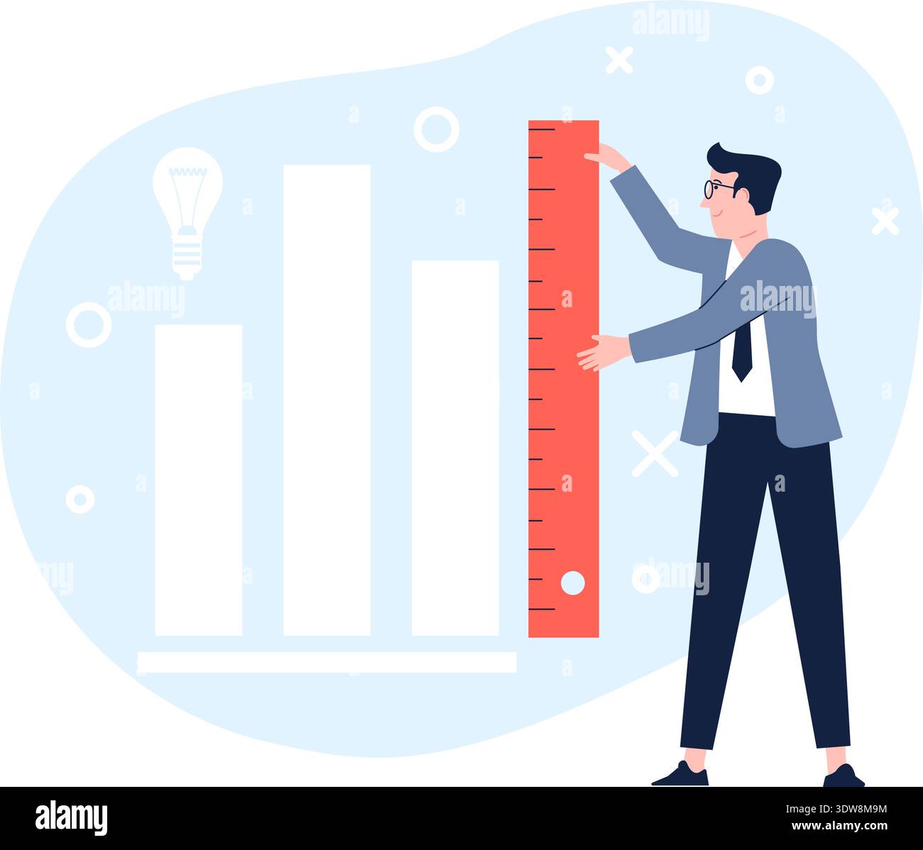 Analytics measurement color concept. Business idea efficiency evaluation Stock Vector