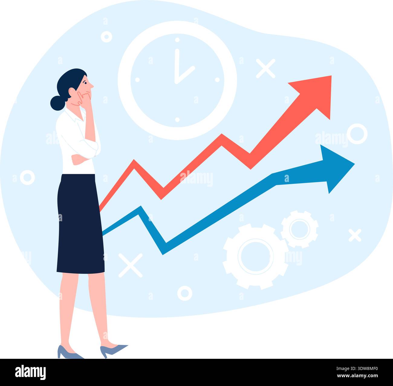 Professional analytics concept. Financial efficiency metrics chart Stock Vector