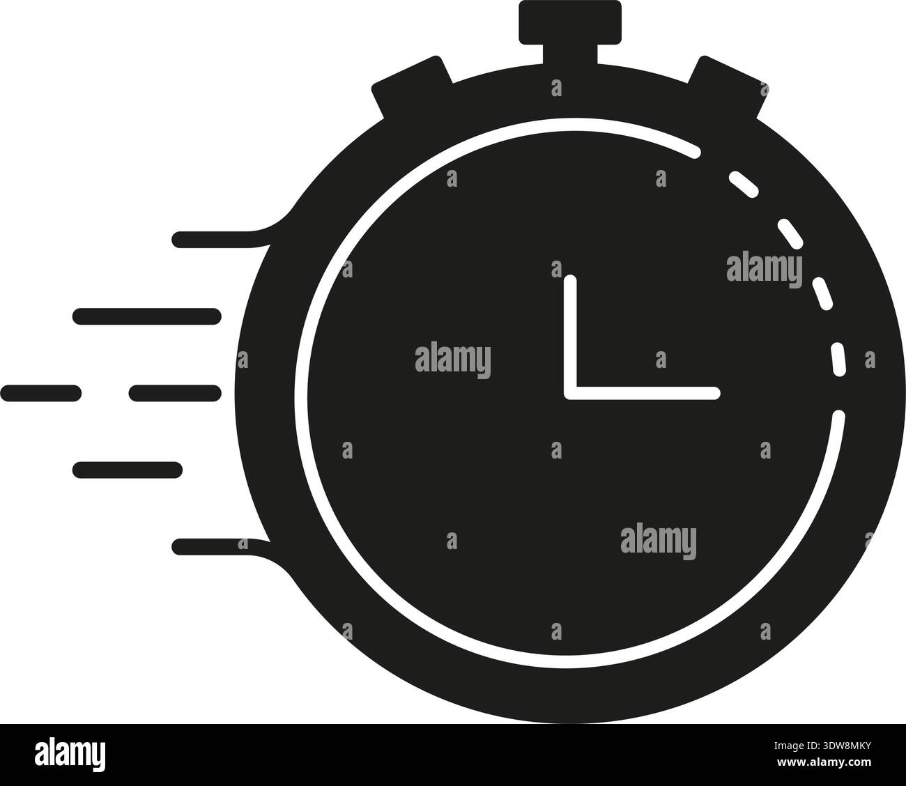 Speed Stopwatch Solid Icon. Rapid Time Tracking, Efficiency, And ...