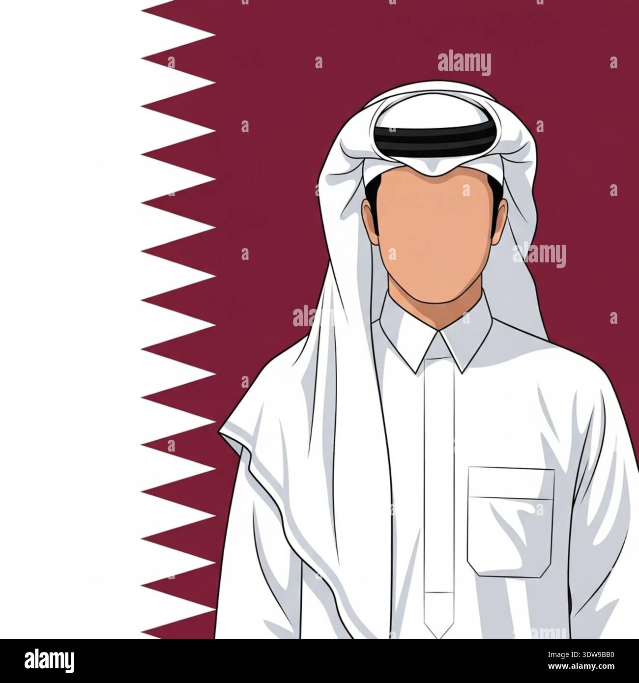 Qatari man in traditional dress Stock Vector Images - Alamy