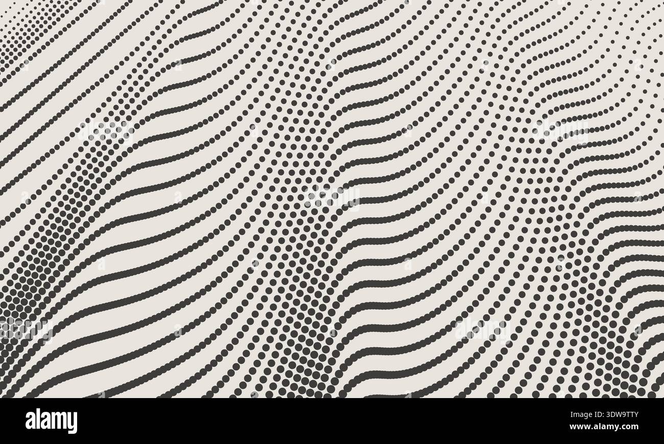 Abstract Black Wave Halftone Background, can be used for business designs, presentation designs or any suitable designs. Stock Vector
