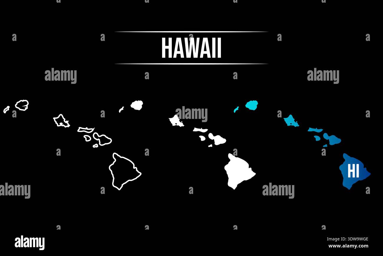 Hawaii map vector vectors hi-res stock photography and images - Alamy