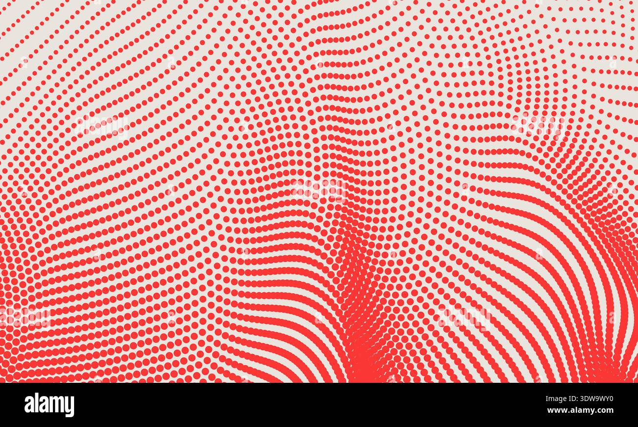 Abstract Red Wave Halftone Background, can be used for business designs, presentation designs or any suitable designs. Stock Vector