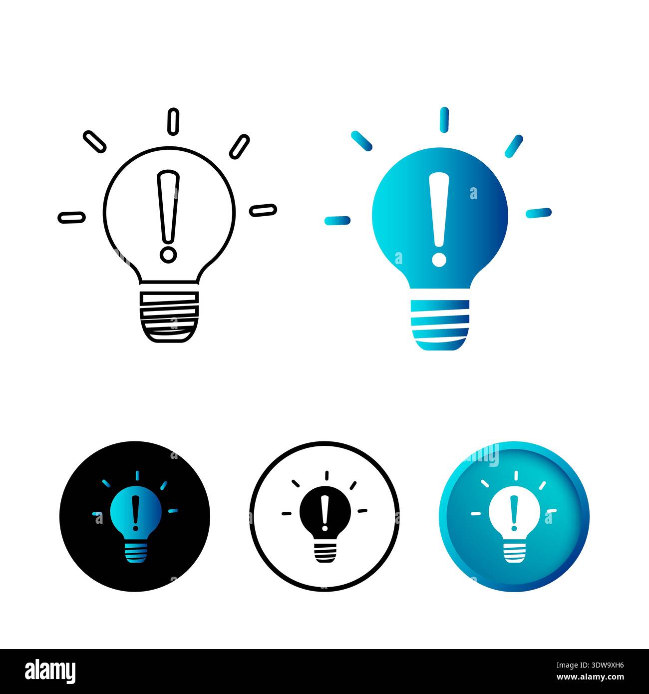 Abstract Bulb Exclamation Mark Icon Illustration , can be used for business designs, presentation designs or any suitable designs. Stock Vector